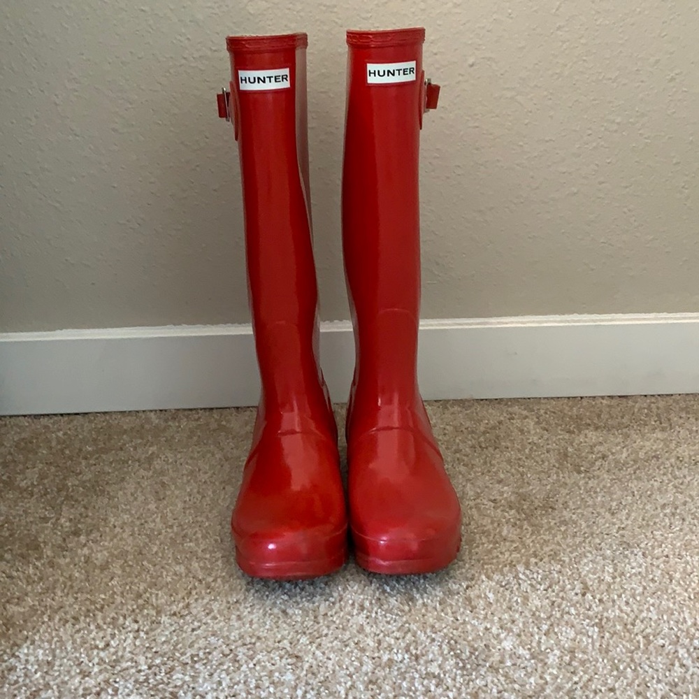 Red Hunter boots